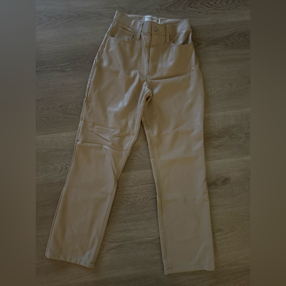 Abercrombie & Fitch Tan Faux Leather Pants